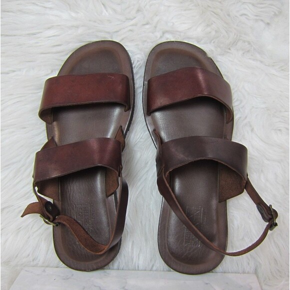 Mercanti Fiorentini Double Strap Leather Sandals Men\'s Size 11 M Brown Italy main image 6
